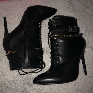 Black high heel boots